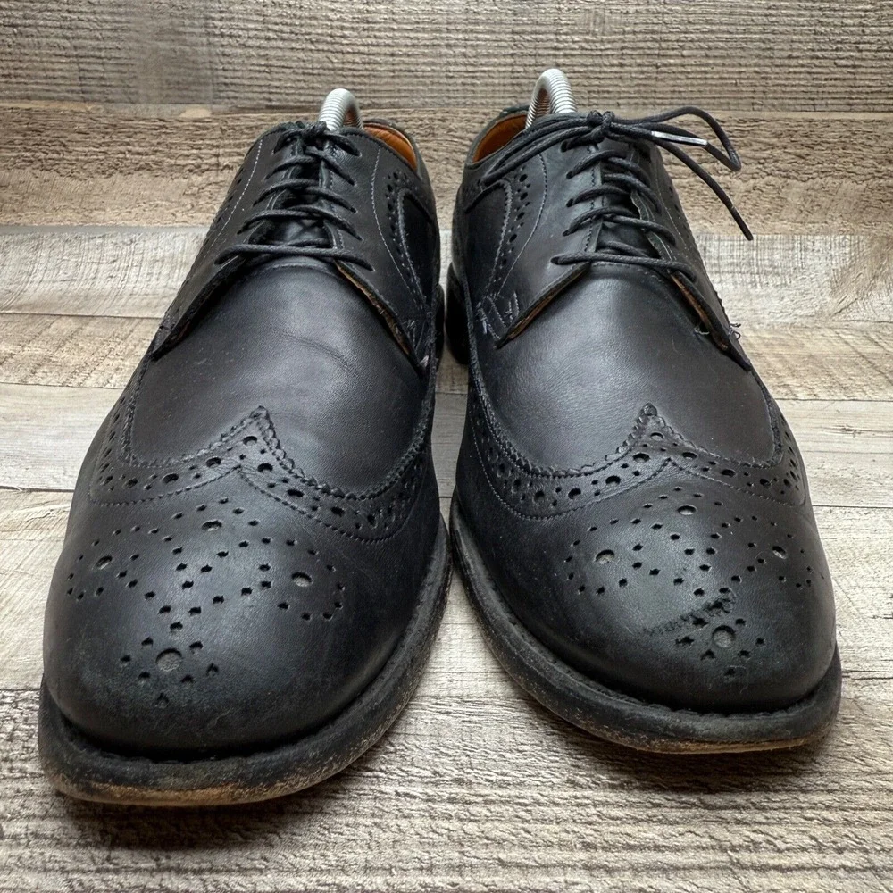 Allen Edmonds Boardwalk Wingtip Leather Oxford Mens 10.5 10 1/2 D Brogue Black‎